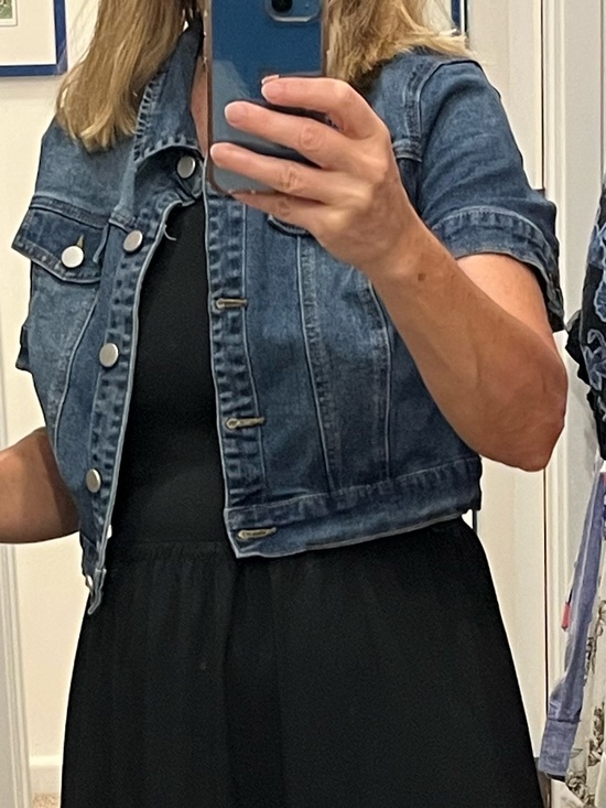 Allegra K Jackets & Blazers - Allegra K Denim Short Sleeve Jacket